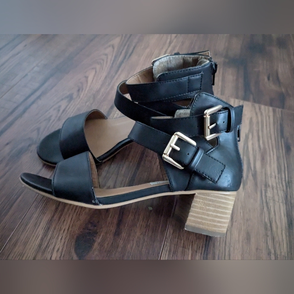 Double strap block heel sandals